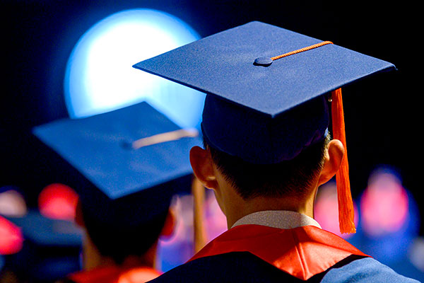 Graduate at the ceremony