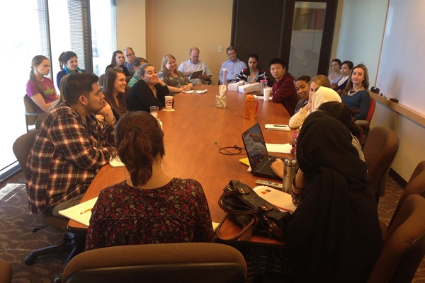 conference table with people