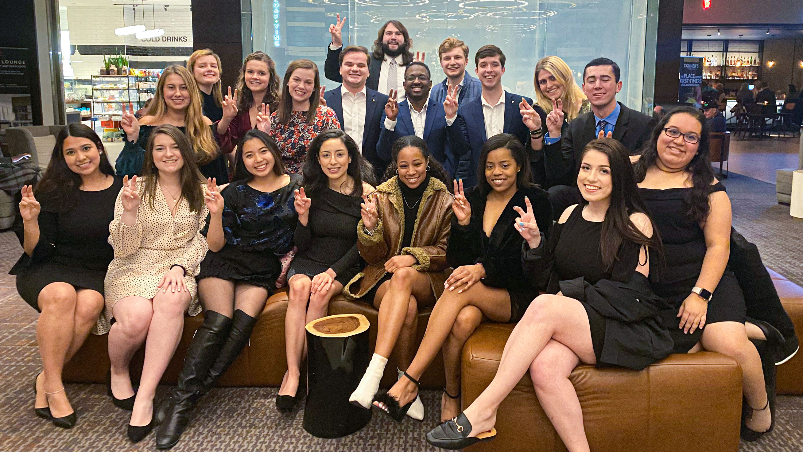 fraternity and sorority life student leaders gathered for group photo