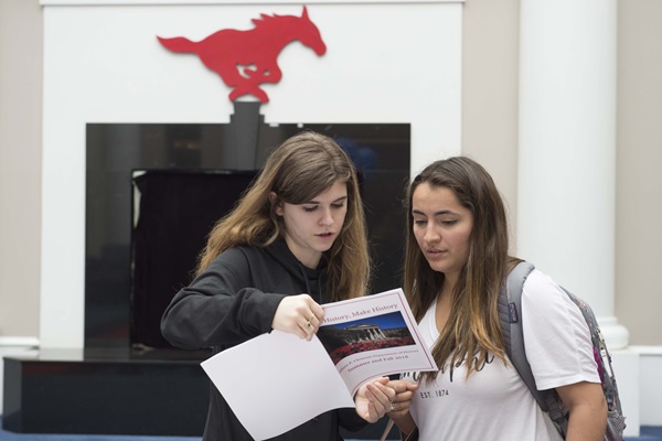 two students reading