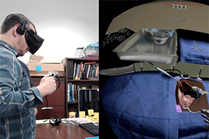 Virtual Reality Research Simulator testing with surgeon from UT Southwestern.